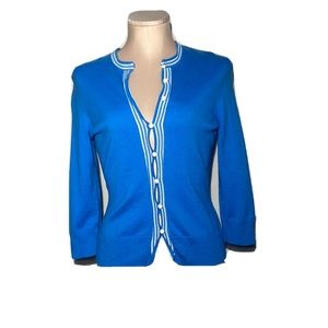 Lilly Pulitzer blue with white accents cardigan. Size XS